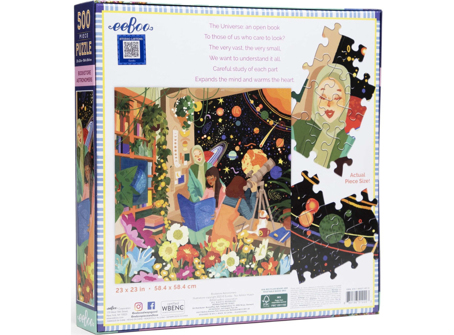 EEBOO Čtvercové puzzle Hvězdářky 500 dílků