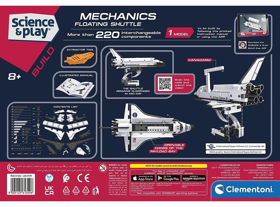 CLEMENTONI Science&Play Mechanická laboratoř NASA Vznášející se raketoplán