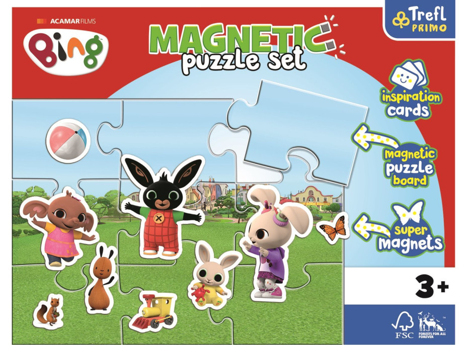 TREFL Magnetická puzzle sada Zábavný svět králíčka Binga