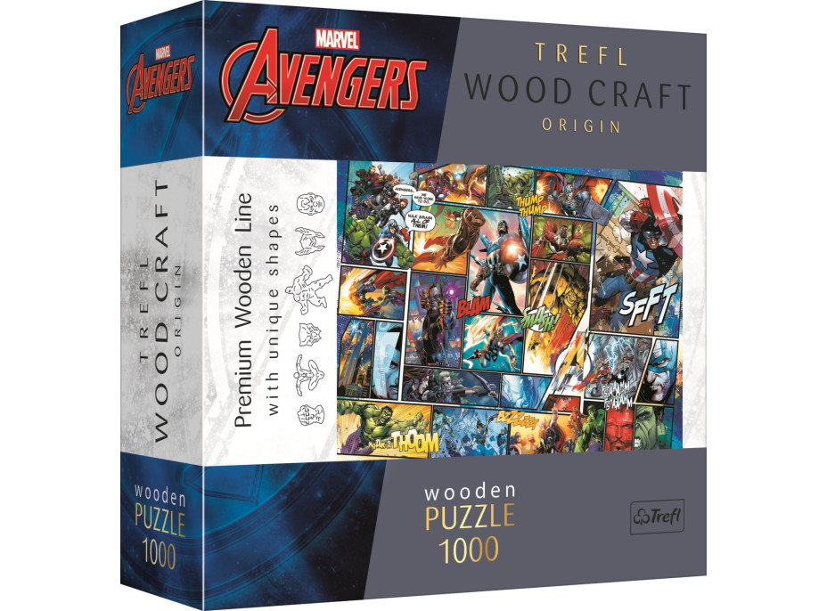 TREFL Wood Craft Origin puzzle Marvel Avengers 1000 dílků