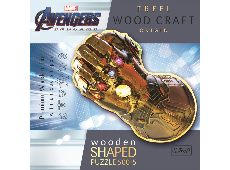 TREFL Wood Craft Origin puzzle Marvel: Rukavice nekonečna 505 dílků