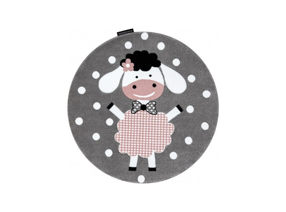 Dětský kusový koberec Petit Dolly sheep grey kruh