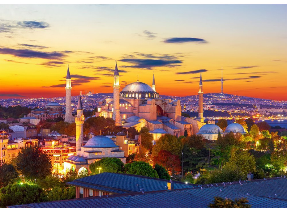 ENJOY Puzzle Hagia Sofia při západu slunce, Istanbul 1000 dílků