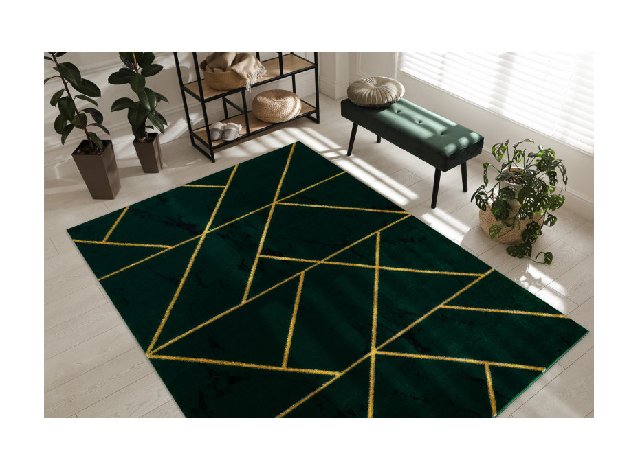 Kusový koberec Emerald geometric 1012 green and gold