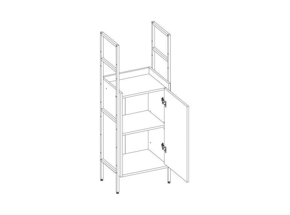 Skříňka BIOM 1D - přírodní ořech/bílá